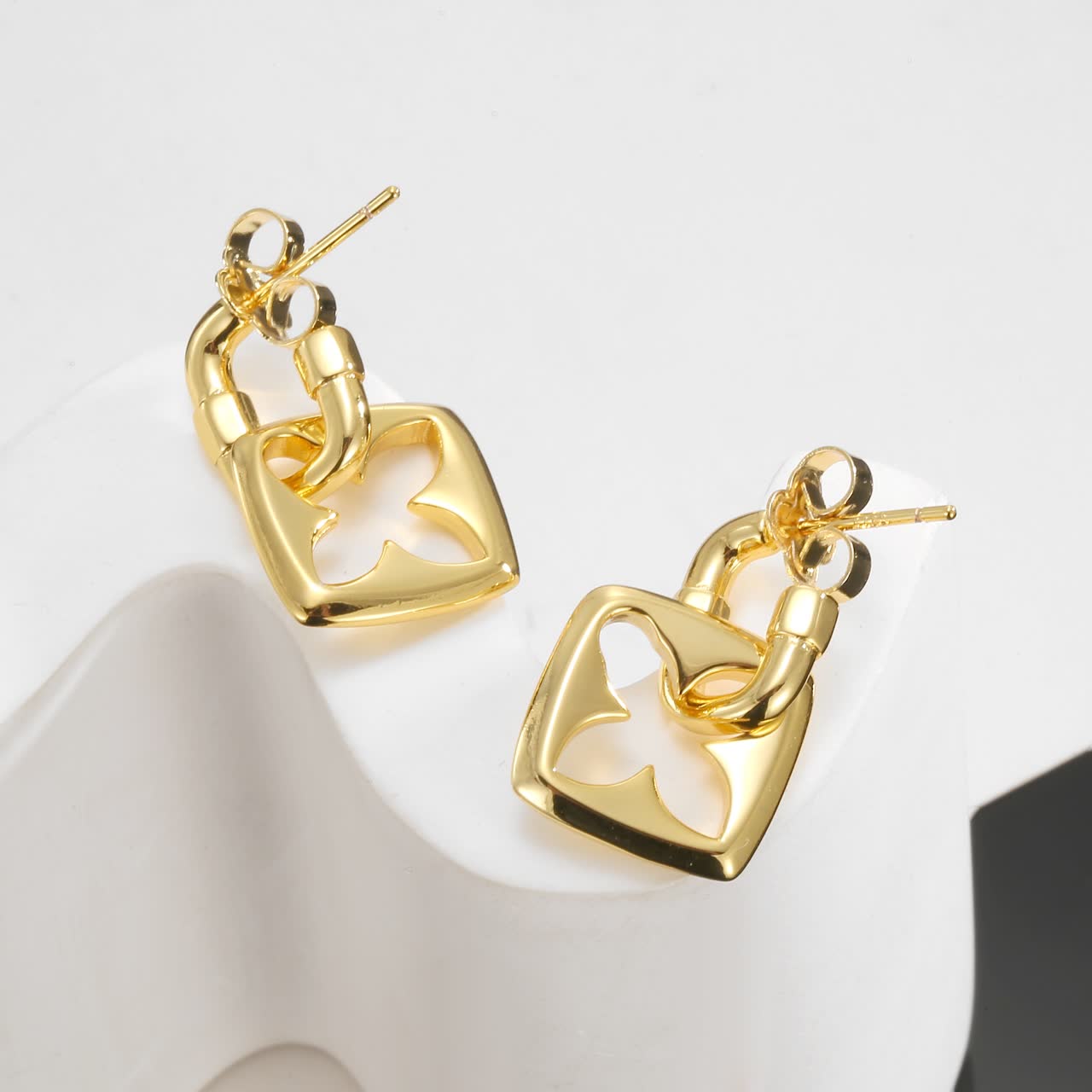 Louis Vuitton Gold Tone Earrings